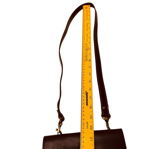 Vtg‎ Eddie Bauer Brown Leather Crossbody Wallet Purse Bag Small Clutch Metalic C - Picture 5 of 11